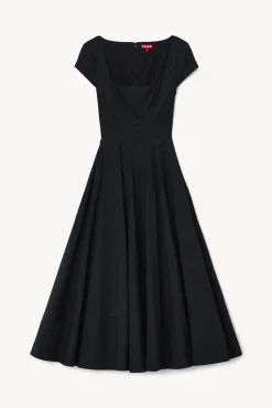 Best Sellers|The Wells Dress<STAUD SHORT SLEEVE WELLS DRESS BLACK