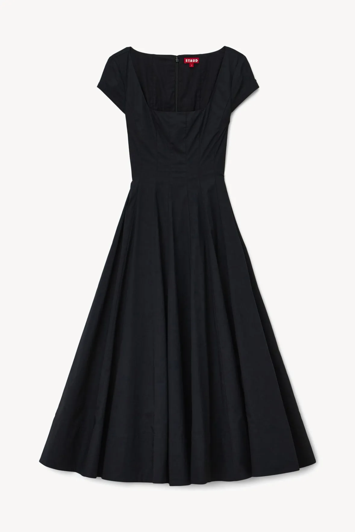 Best Sellers|The Wells Dress<STAUD SHORT SLEEVE WELLS DRESS BLACK