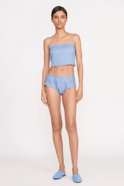 Pants & Shorts<STAUD SHOSHANA SHORT   AZURE