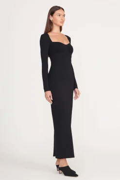 Dresses<STAUD SILHOUETTE DRESS   BLACK