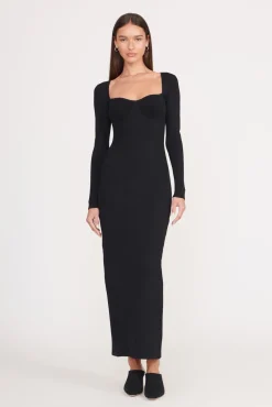 Dresses<STAUD SILHOUETTE DRESS   BLACK