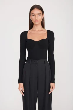 Tops<STAUD SILHOUETTE TOP BLACK