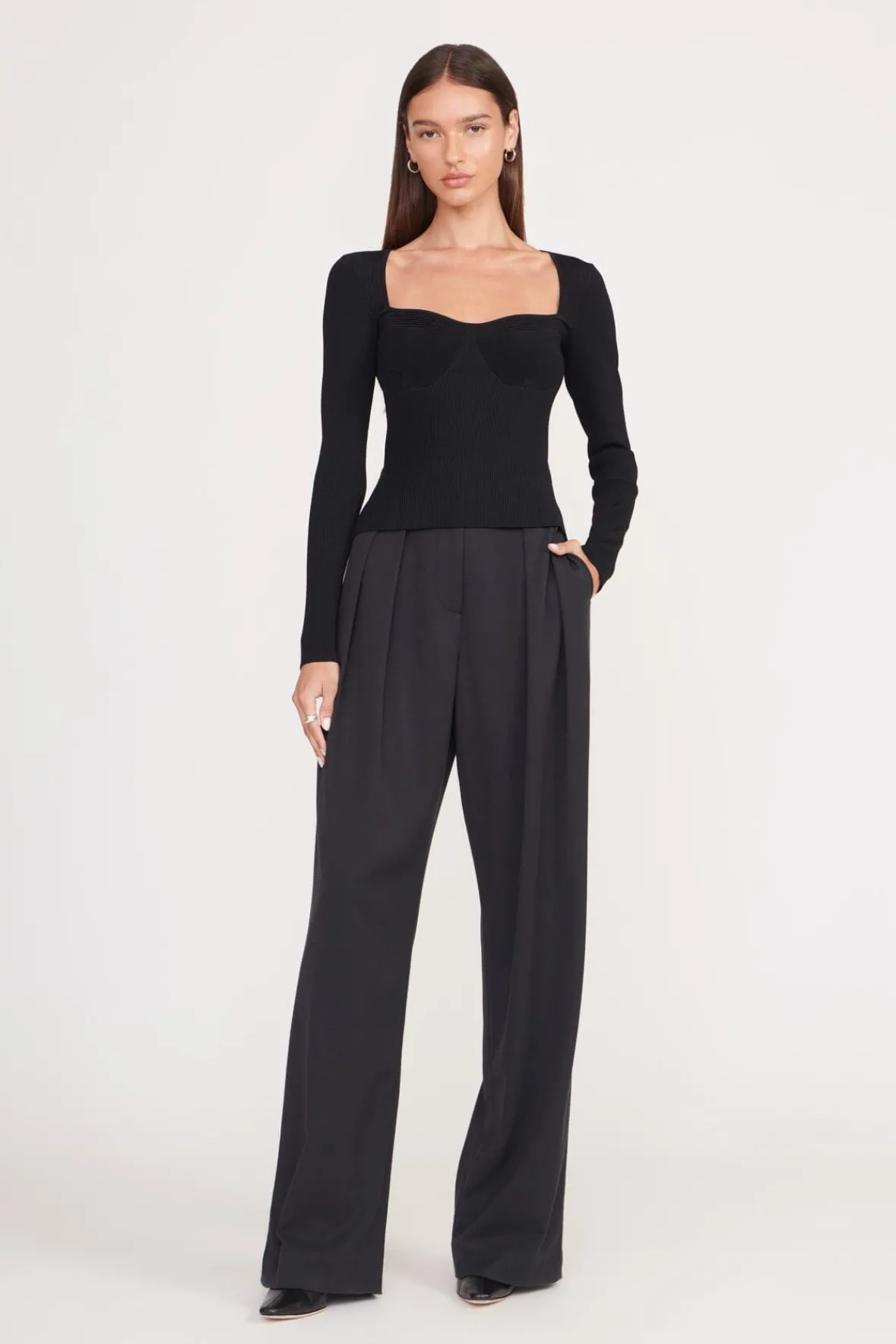 Tops<STAUD SILHOUETTE TOP BLACK