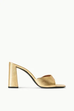 Heels<STAUD SLOANE HEEL GOLD