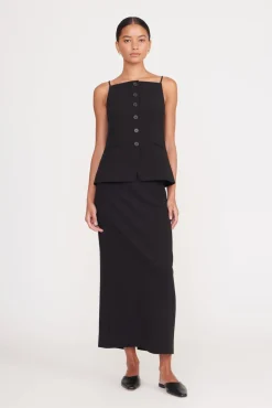 Skirts<STAUD SMITH SKIRT   BLACK