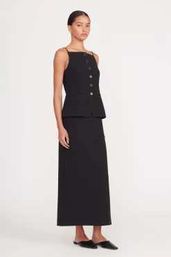 Skirts<STAUD SMITH SKIRT   BLACK