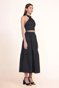 Poplin Shop|Tops<STAUD SMOCKED KAI TOP   BLACK