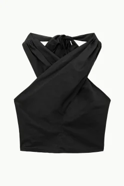 Poplin Shop|Tops<STAUD SMOCKED KAI TOP BLACK