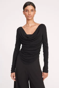 Tops<STAUD SOLANA TOP BLACK