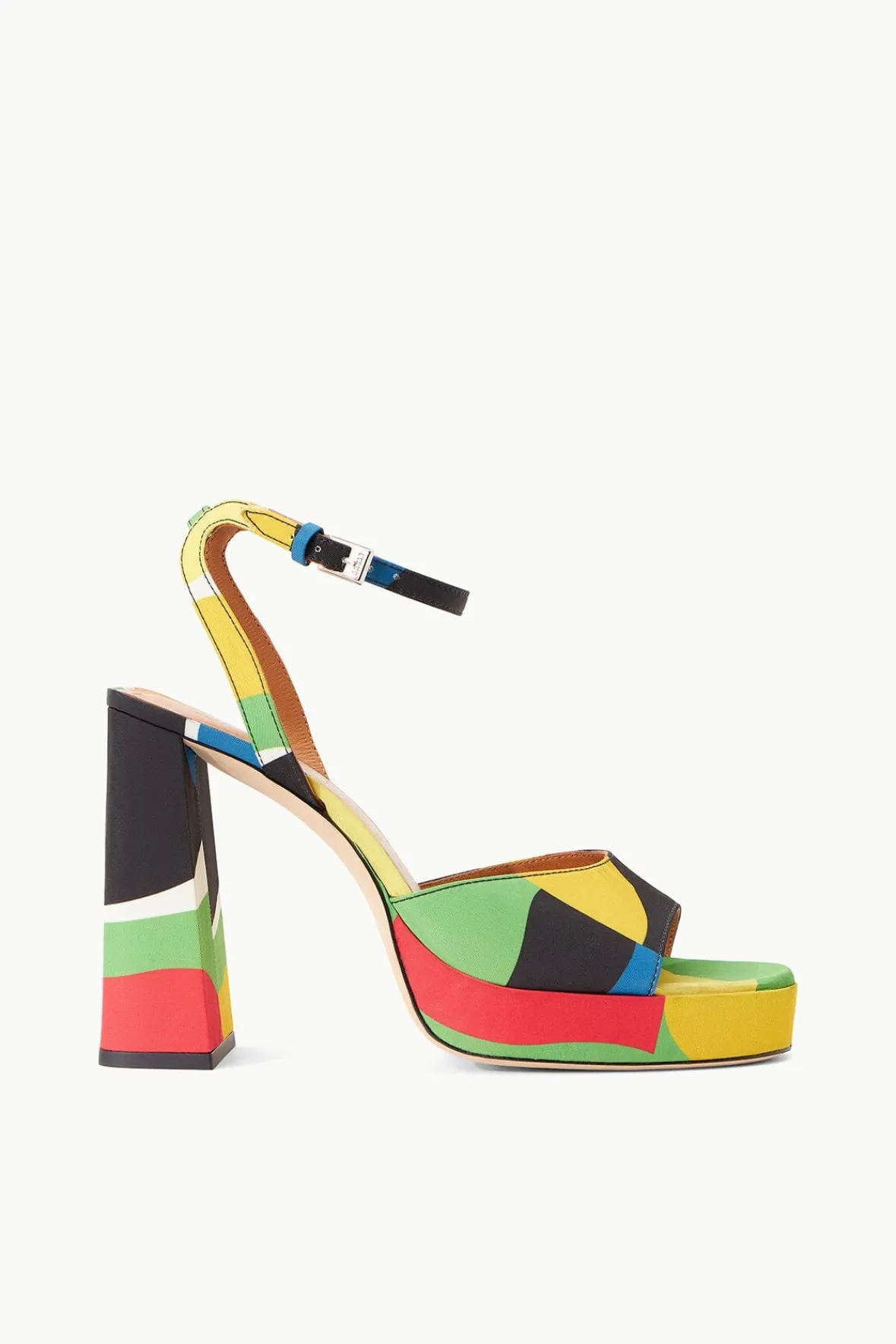 Platforms & Wedges<STAUD SOLANGE PLATFORM MARBLE WAVE TAFFETA MARBLEWAVETAFFETA