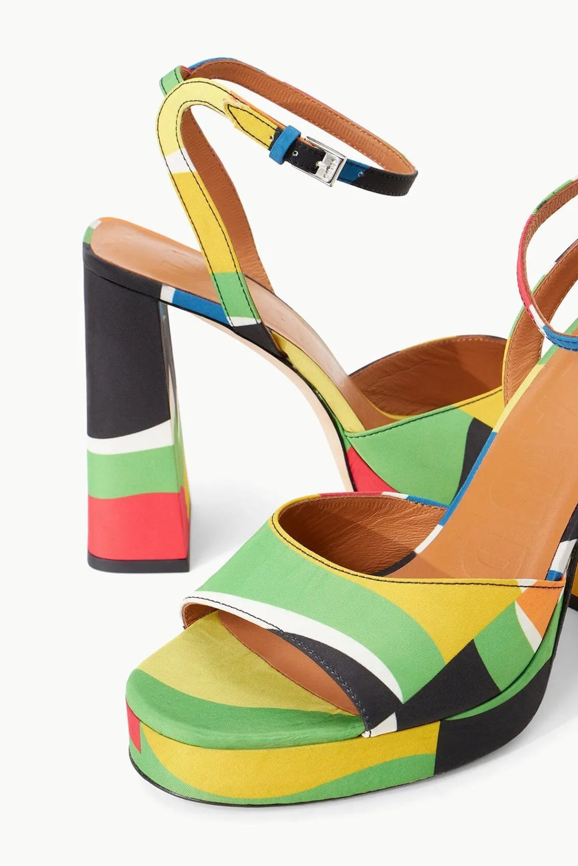 Platforms & Wedges<STAUD SOLANGE PLATFORM MARBLE WAVE TAFFETA MARBLEWAVETAFFETA