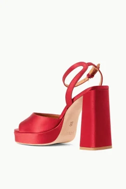 Platforms & Wedges<STAUD SOLANGE PLATFORM  RUBY SATIN RUBYSATIN