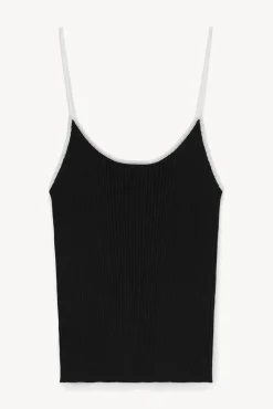Tops<STAUD SOLEIL TOP  BLACK WHITE BLACKWHITE