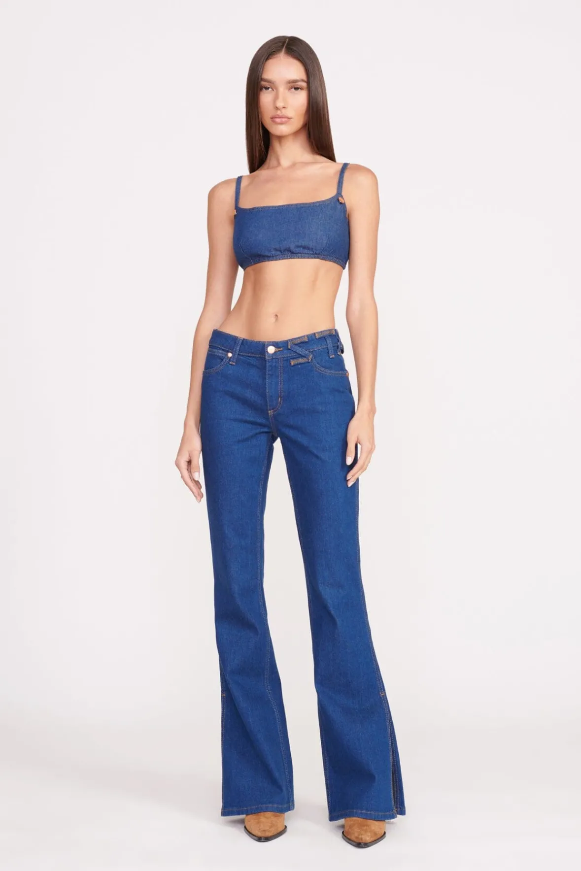 Denim|STAUD + Wrangler<STAUD + WRANGLER THE BIKINI JEAN DARK RINSE DARKRINSE