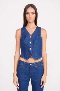 Tops|Denim<STAUD + WRANGLER THE VEST DARK RINSE DARKRINSE