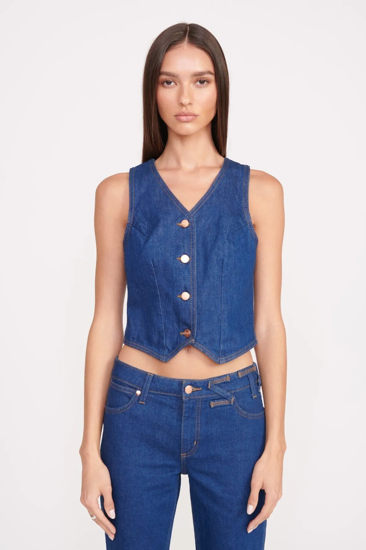 Tops|Denim<STAUD + WRANGLER THE VEST DARK RINSE DARKRINSE