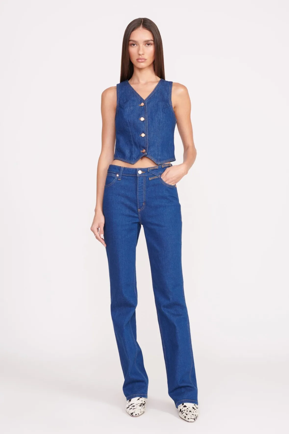 Tops|Denim<STAUD + WRANGLER THE VEST DARK RINSE DARKRINSE