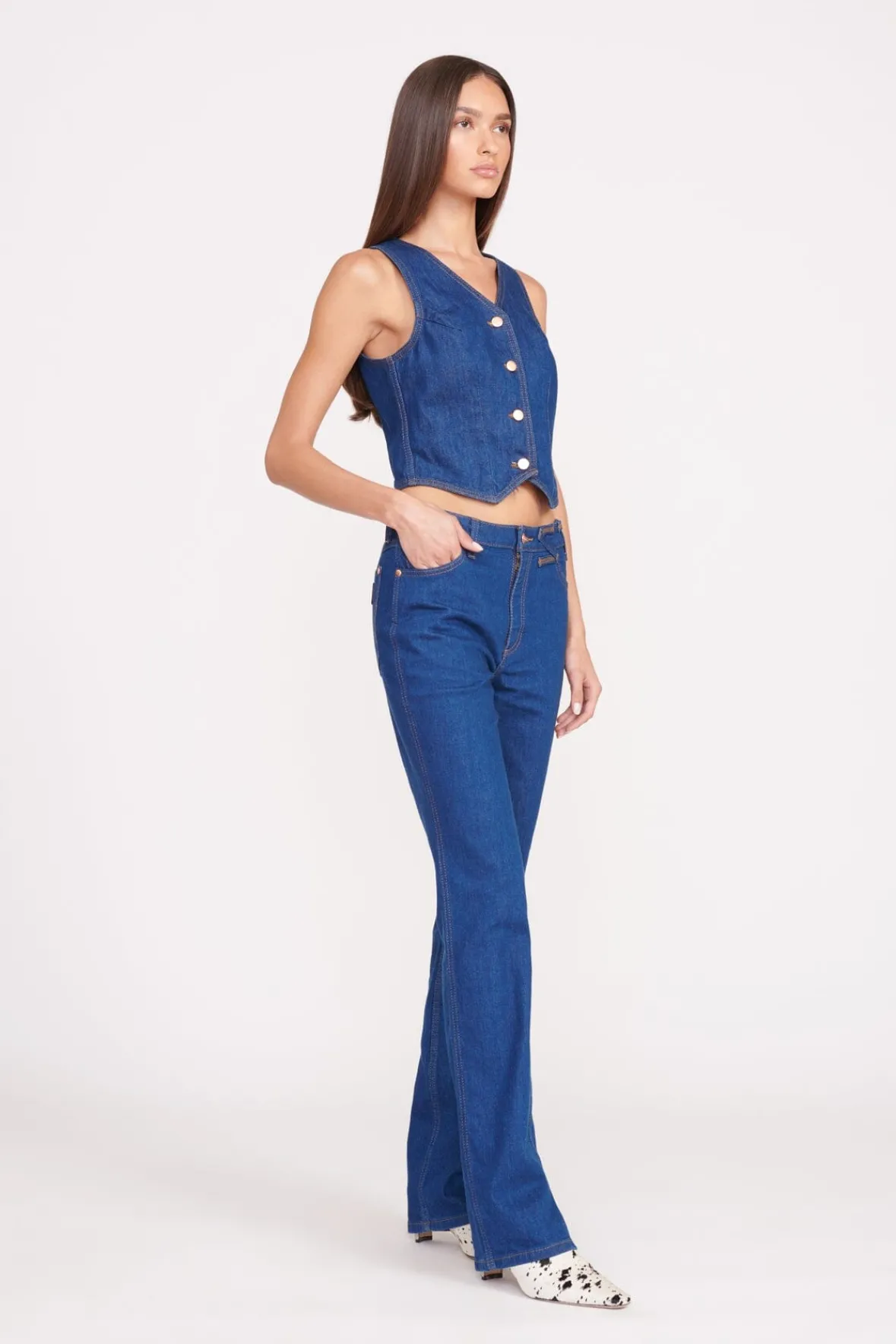 Tops|Denim<STAUD + WRANGLER THE VEST DARK RINSE DARKRINSE