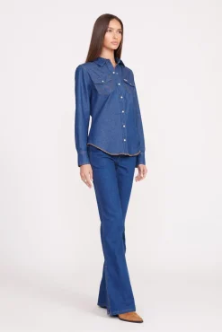 Denim|STAUD + Wrangler<STAUD + WRANGLER THE WESTERN SHIRT  DARK RINSE DARKRINSE