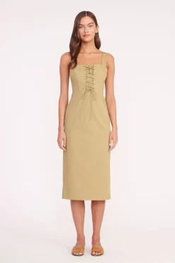 Poplin Shop<STAUD SUTTON DRESS   KHAKI
