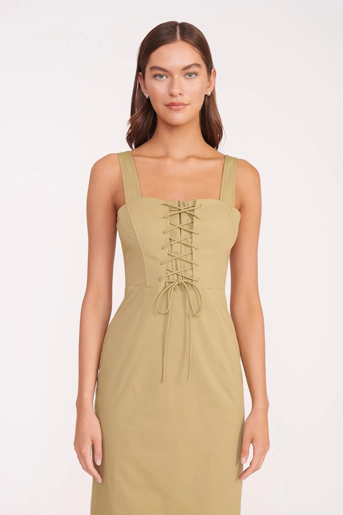 Poplin Shop<STAUD SUTTON DRESS KHAKI