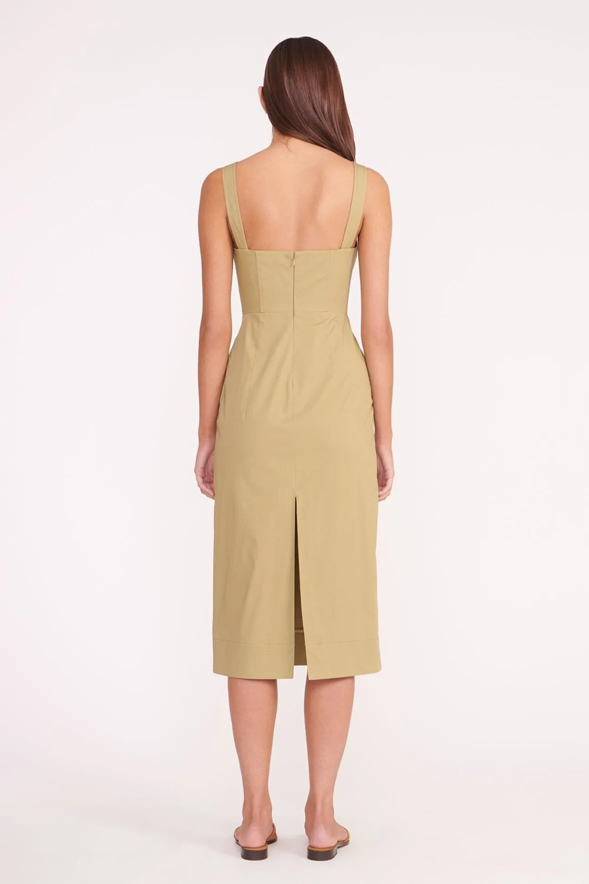 Poplin Shop<STAUD SUTTON DRESS KHAKI
