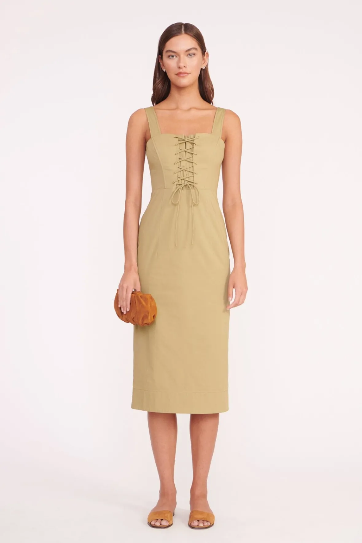 Poplin Shop<STAUD SUTTON DRESS KHAKI