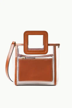 NFL STAUD<STAUD THE STADIUM MINI SHIRLEY BAG  CLEAR TAN CLEARTAN