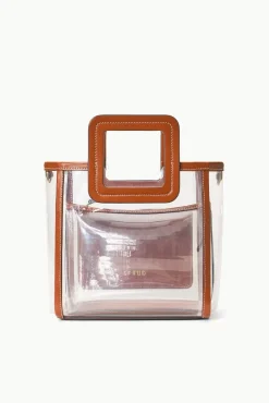 NFL STAUD<STAUD THE STADIUM MINI SHIRLEY BAG CLEAR TAN CLEARTAN