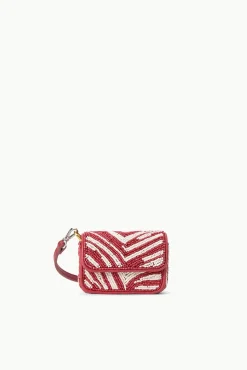 Beaded|Tommy<STAUD TINY TOMMY BEADED CROSSBODY  SCARLET WHITE SCARLETWHITE