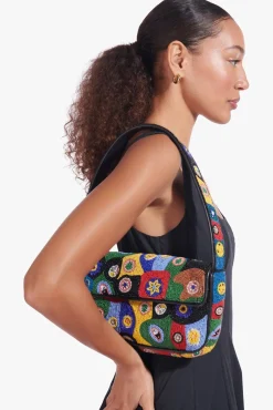 Beaded|Tommy<STAUD TOMMY BEADED BAG  BLACK MILLEFIORI BLACKMILLEFIORI
