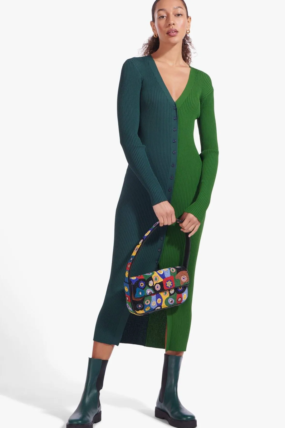 Beaded|Tommy<STAUD TOMMY BEADED BAG BLACK MILLEFIORI BLACKMILLEFIORI
