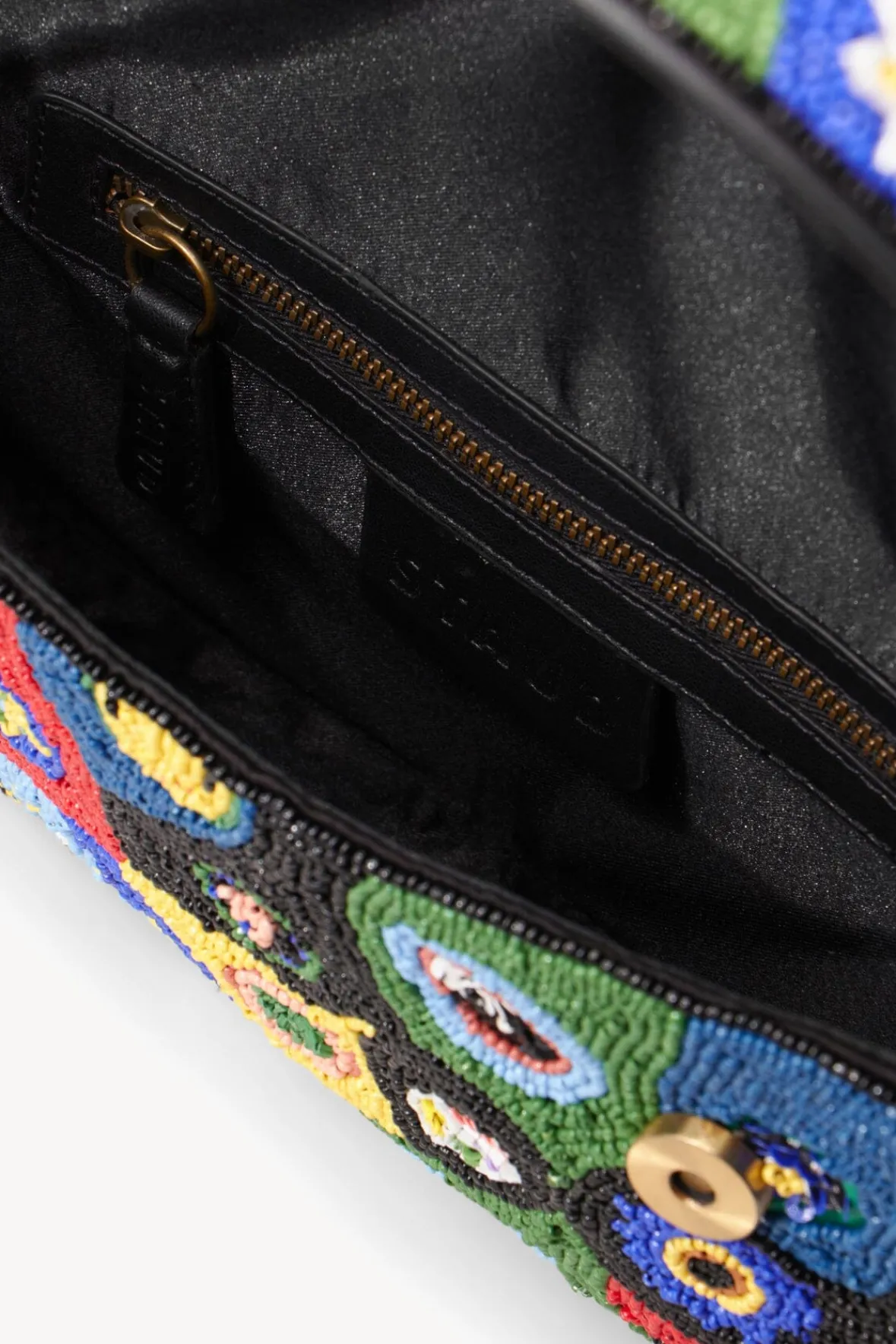Beaded|Tommy<STAUD TOMMY BEADED BAG BLACK MILLEFIORI BLACKMILLEFIORI