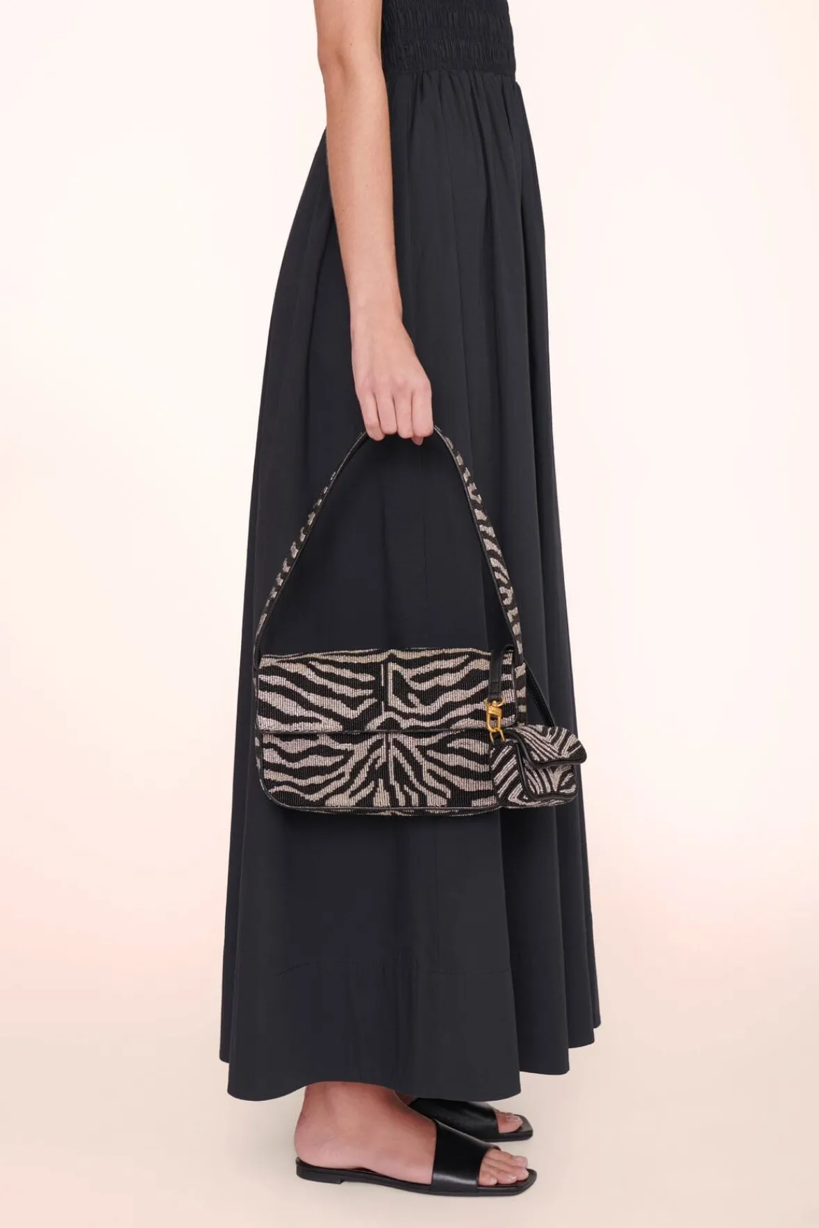 Beaded|Tommy<STAUD TOMMY BEADED BAG BLACK WHITE BLACKWHITE