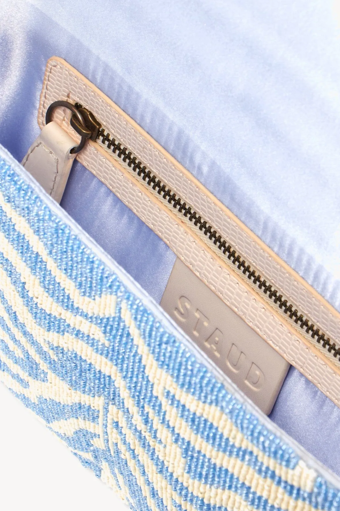 Beaded|Tommy<STAUD TOMMY BEADED BAG LIGHT BLUE CREAM LIGHTBLUECREAM