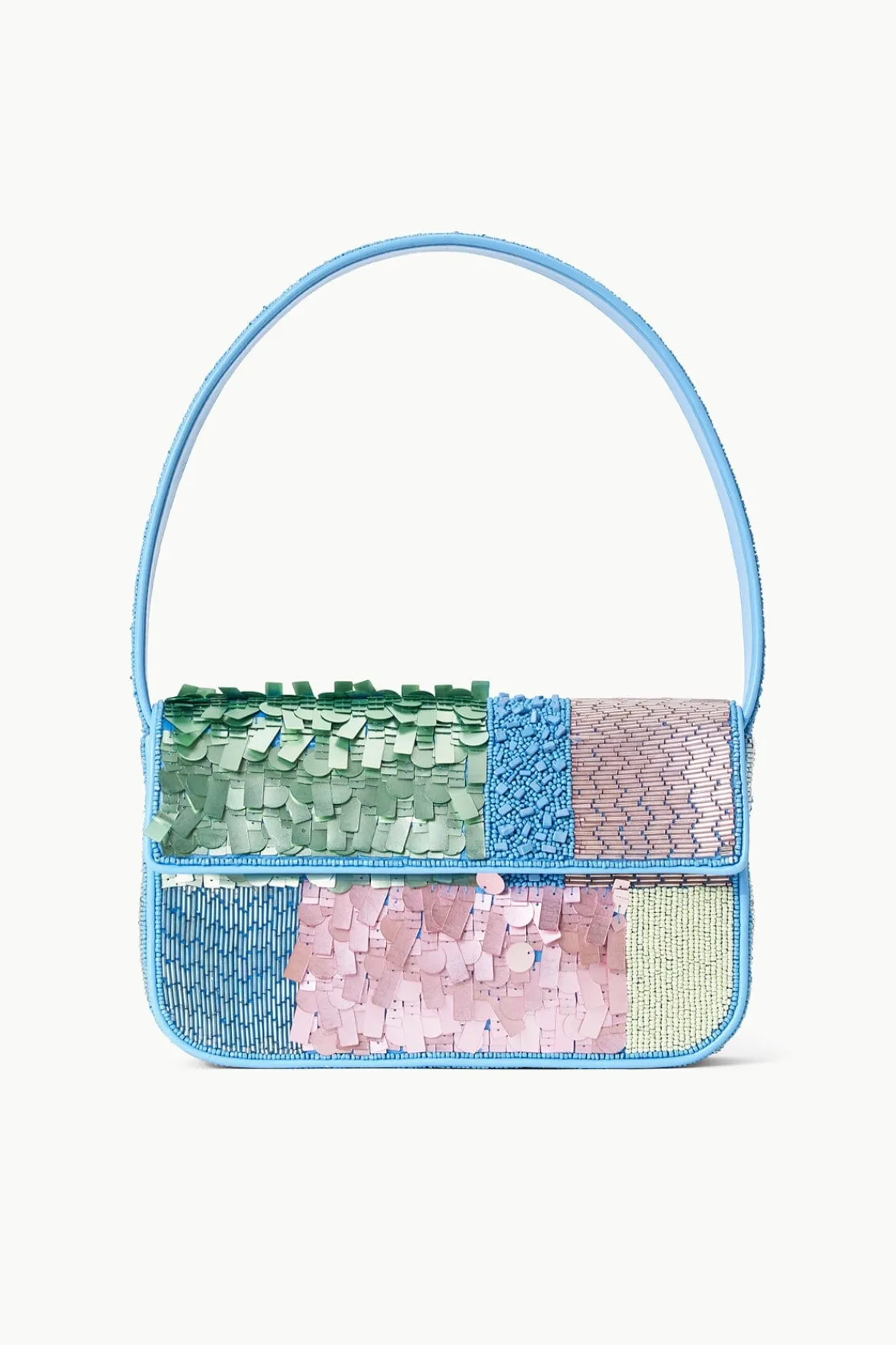 Beaded|Tommy<STAUD TOMMY BEADED BAG PATCHWORK SHERBET PATCHWORKSHERBET