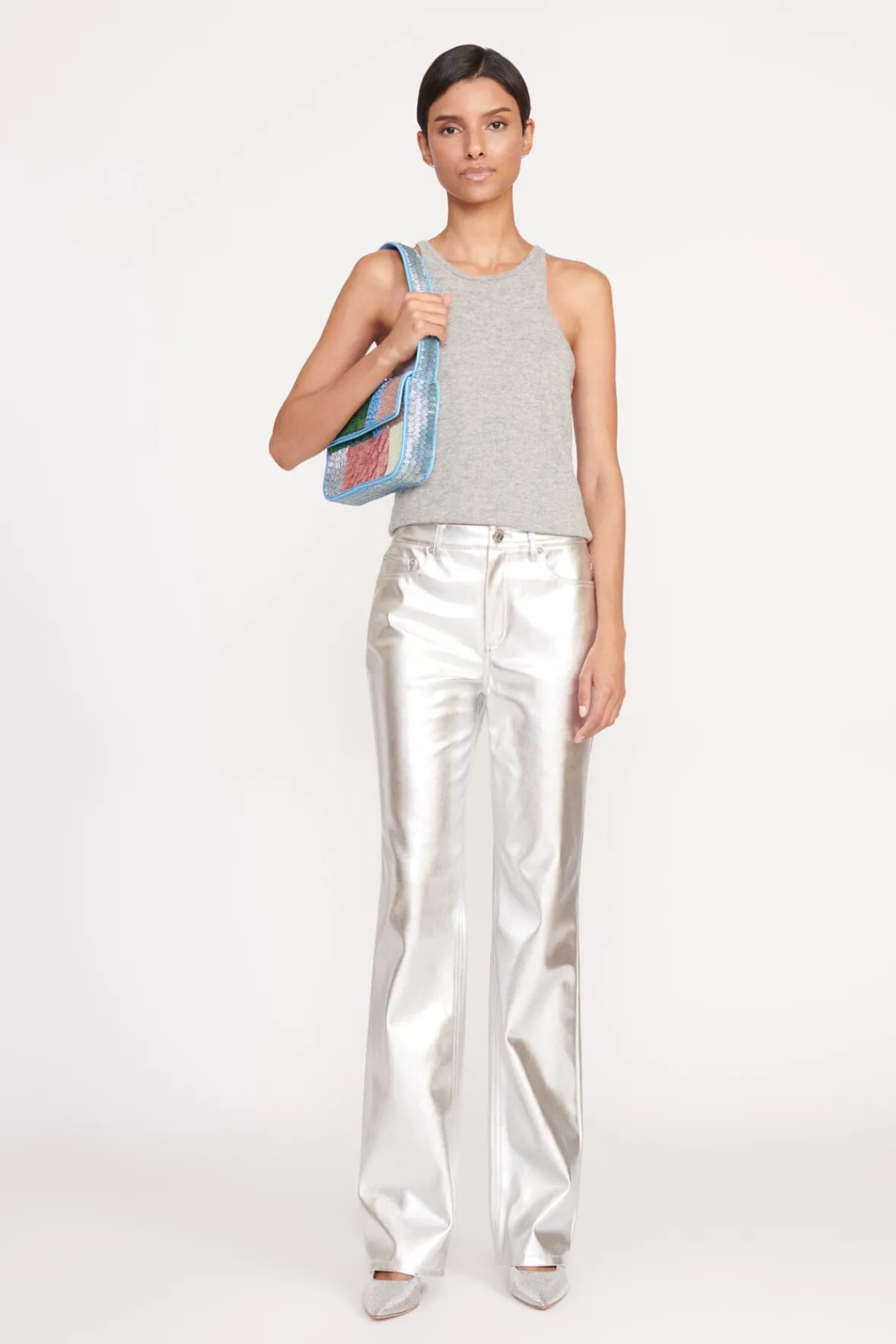 Beaded|Tommy<STAUD TOMMY BEADED BAG PATCHWORK SHERBET PATCHWORKSHERBET