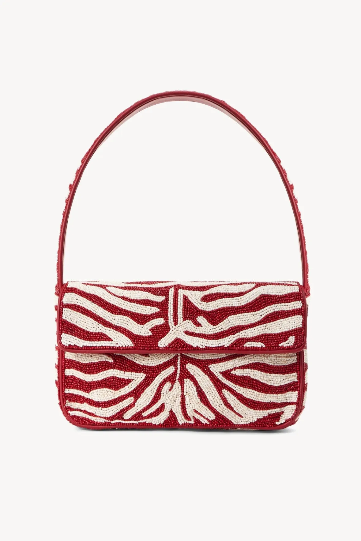 Beaded|Tommy<STAUD TOMMY BEADED BAG SCARLET WHITE SCARLETWHITE