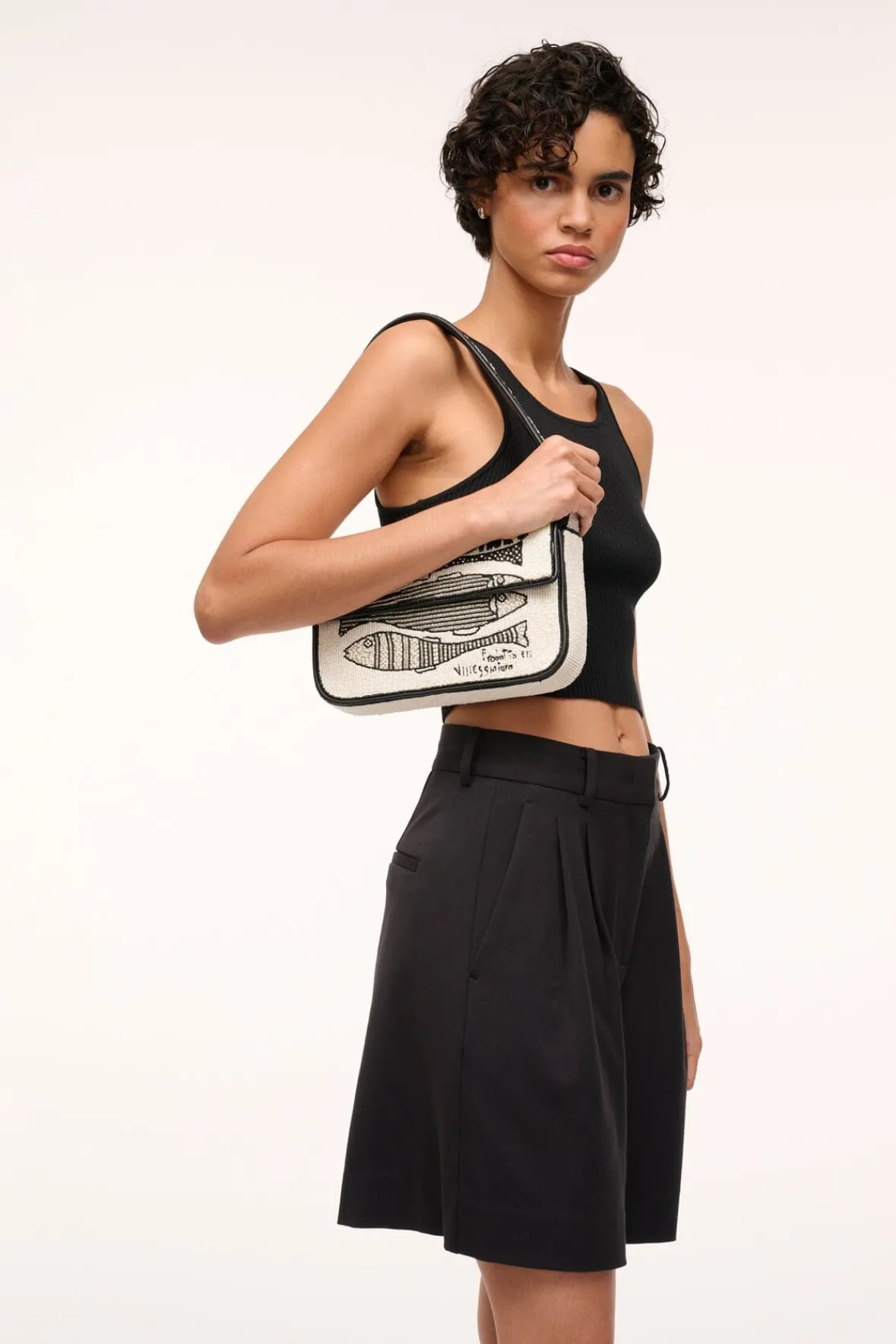 Shoulder|Tommy<STAUD TOMMY BEADED BAG INES CREAM STAUDINESCREAM