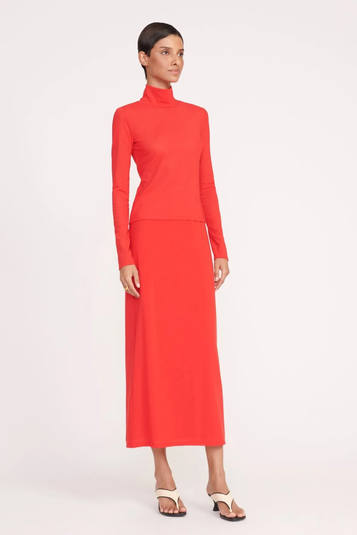 Skirts<STAUD TREY SKIRT RED ROSE REDROSE