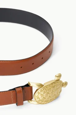 Belts<STAUD TURTLE BELT Tan