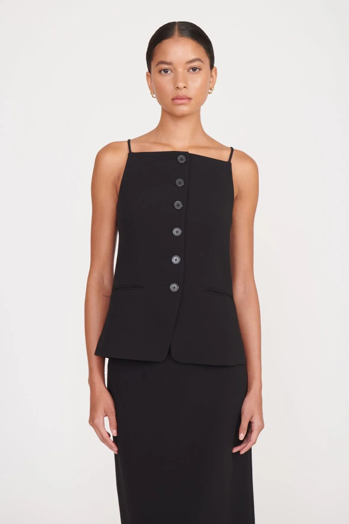 Tops<STAUD UNA TOP BLACK