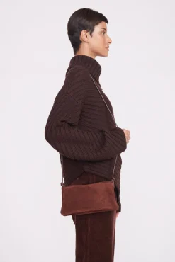 Crossbody<STAUD VIVI CROSSBODY BAG  MAHOGANY SUEDE MAHOGANYSUEDE