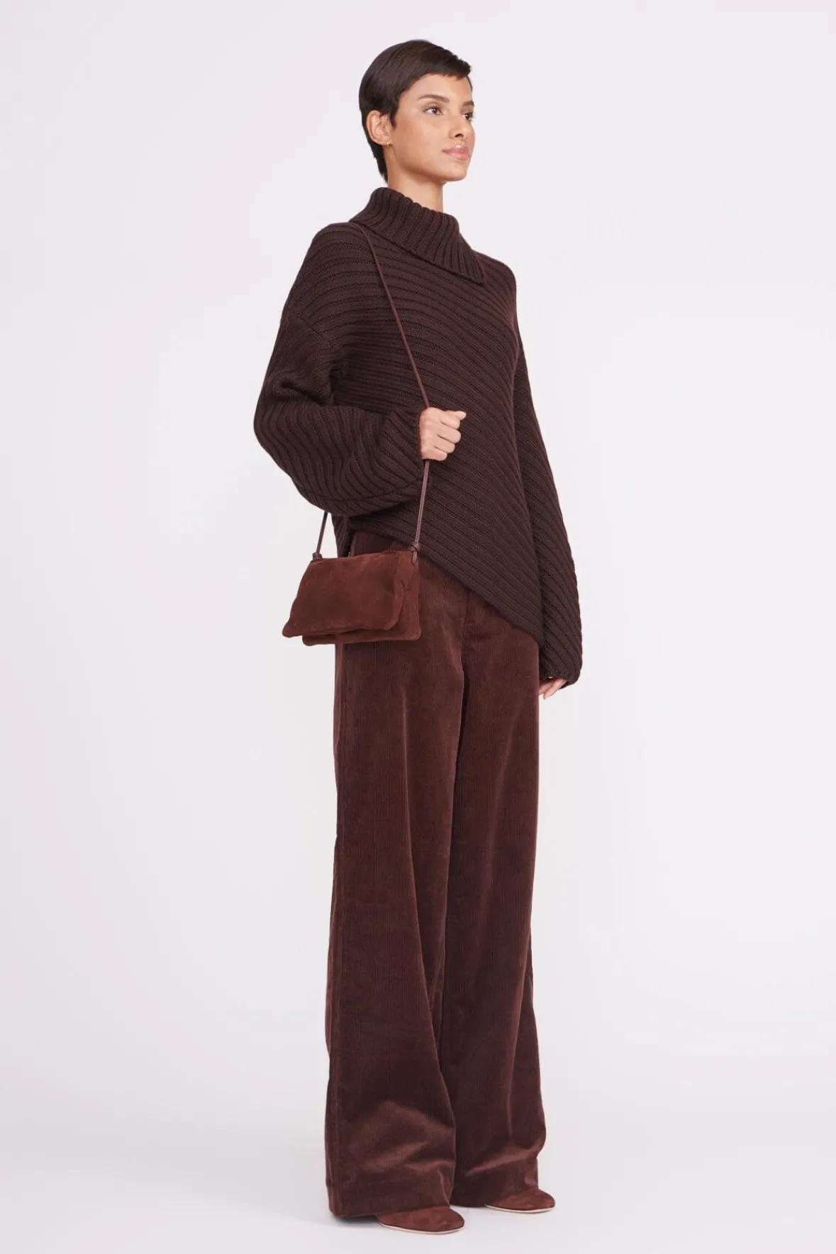 Crossbody<STAUD VIVI CROSSBODY BAG MAHOGANY SUEDE MAHOGANYSUEDE