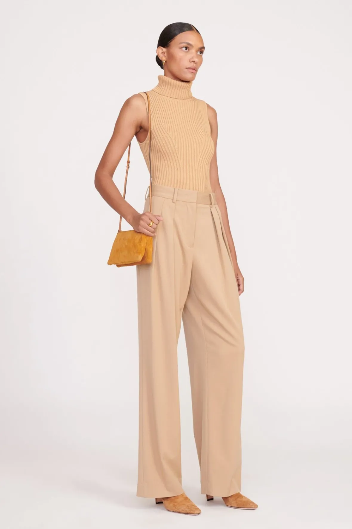 Crossbody<STAUD VIVI CROSSBODY BAG TAN SUEDE TANSUEDE