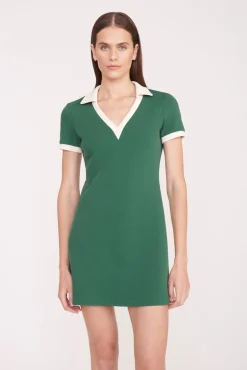 STAUD Court|Dresses<STAUD VOLLEY DRESS COURT GREEN IVORY COURTGREENIVORY