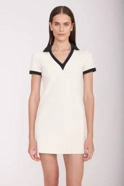 STAUD Court|Dresses<STAUD VOLLEY DRESS IVORY BLACK IVORYBLACK