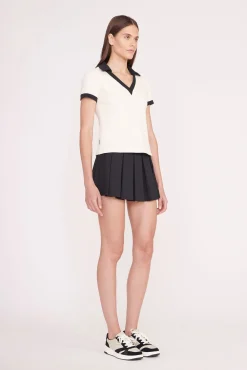 STAUD Court<STAUD VOLLEY TOP  IVORY BLACK IVORYBLACK