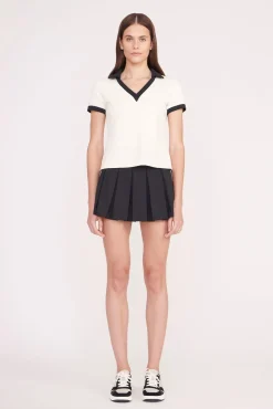 STAUD Court<STAUD VOLLEY TOP IVORY BLACK IVORYBLACK
