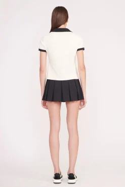 STAUD Court<STAUD VOLLEY TOP IVORY BLACK IVORYBLACK